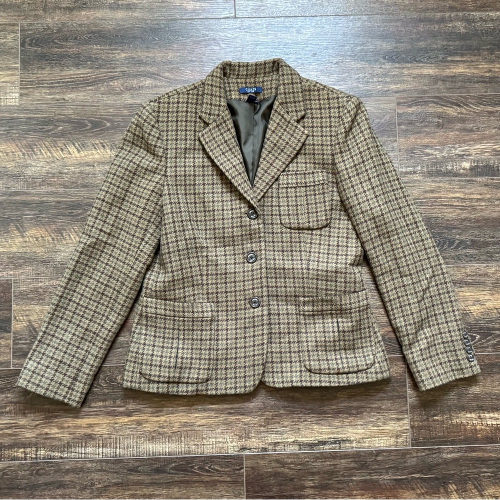 Chaps Brown Plaid Blazer